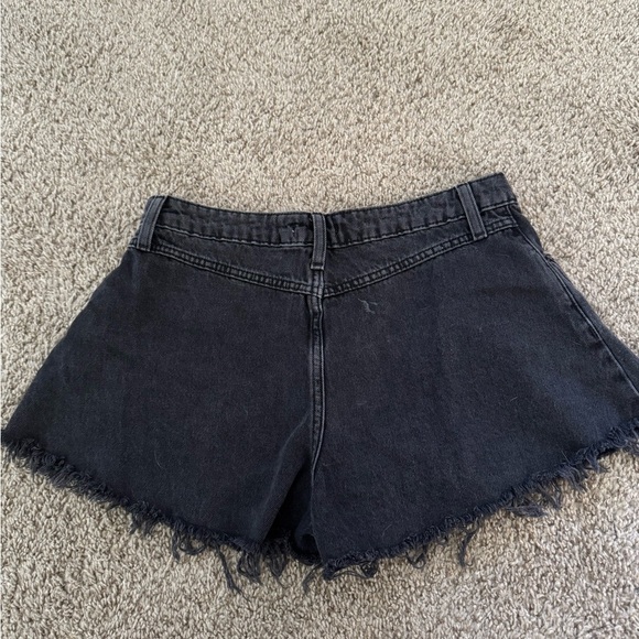 Forever 21 Premium Denim Jean Shorts Size 27 Distressed Black Cut-off - Picture 3 of 4